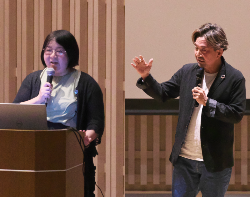 第二部でネウボラの取り組みや社会の空白について発表する五嶋耀祥さんと岡野誠さん